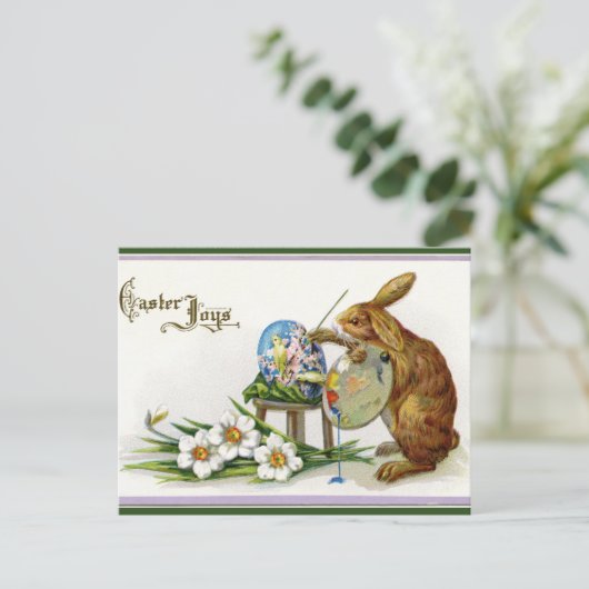 ヴィンテージ芸術的バ絵画ニーのイースター ポストカード (スタンド正面)