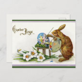 ヴィンテージ芸術的バ絵画ニーのイースター ポストカード (正面/裏面)