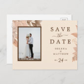 ヴィンテージ芸術的フローラ除草ピンク ポストカード (正面/裏面)