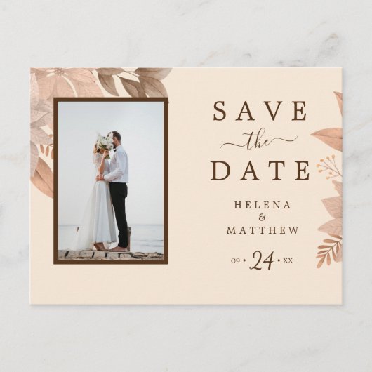 ヴィンテージ芸術的フローラ除草ピンク ポストカード (正面)