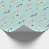 ヴィンテージ芸術的泳ぐ人プール ラッピングペーパー (角)