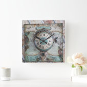 ヴィンテージ芸術 スクエア壁時計 (ホーム)