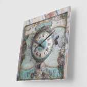 ヴィンテージ芸術 スクエア壁時計 (傾斜)