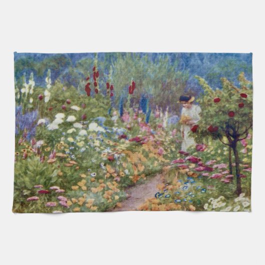 ヴィンテージ英国の国の庭 キッチンタオル (横)