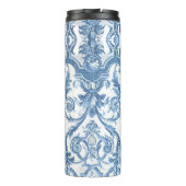 ヴィンテージ英語コテージフローラエレガントブルーホワイト タンブラー (裏面)