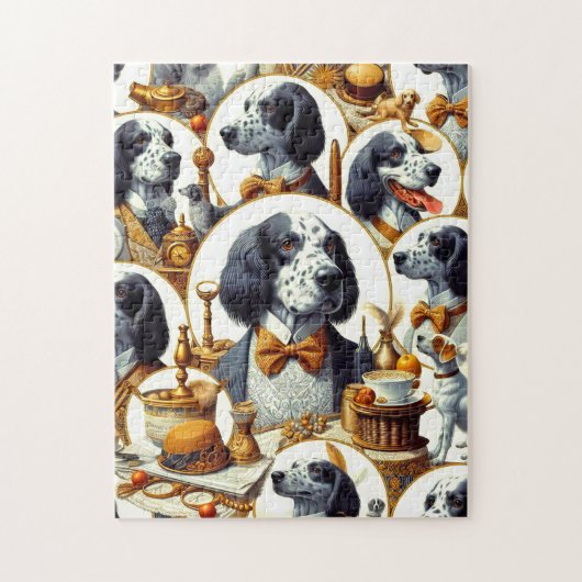 ヴィンテージ英語セッターイラストレーション ジグソーパズル (縦)