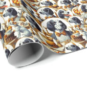 ヴィンテージ英語セッターイラストレーション ラッピングペーパー (ロールコーナー)