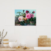 ヴィンテージ英語バラフローラプリントシャビーシック ポスター (キッチン)