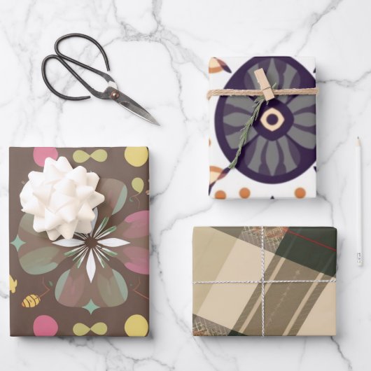 ヴィンテージ英語プレイドラッピング紙 ラッピングペーパーシート (正面)