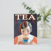 ヴィンテージ茶が飲み物の品質を向上 ポストカード (スタンド正面)