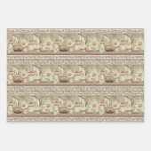 ヴィンテージ茶とバラ ラッピングペーパーシート (正面3)