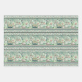 ヴィンテージ茶とバラ ラッピングペーパーシート (正面)