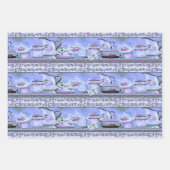 ヴィンテージ茶とバラ ラッピングペーパーシート (正面3)