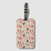 ヴィンテージ茶の時間パターン ラゲッジタグ (正面縦)