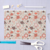 ヴィンテージ茶の時間パターン 薄葉紙 (クラフト)