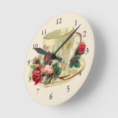 ヴィンテージ茶の時間 ラウンド壁時計 (傾斜)