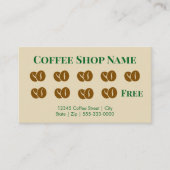 ヴィンテージ茶グリーンコーヒー豆ロイヤリティカード 名刺 (正面)