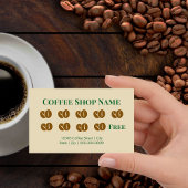 ヴィンテージ茶グリーンコーヒー豆ロイヤリティカード 名刺