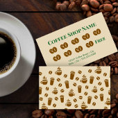 ヴィンテージ茶グリーンコーヒー豆ロイヤリティカード 名刺