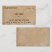 ヴィンテージ茶パーチメント 名刺 (正面/裏面)