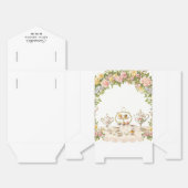 ヴィンテージ茶パーティーとティーカップブライダル フェイバーボックス (見開き)