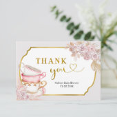 ヴィンテージ茶パーティーサンキューカード サンキューカード (スタンド正面)