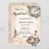 ヴィンテージ茶パーティーブライダルシャワー 招待状 (正面/裏面)