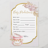 ヴィンテージ茶パーティーベビーシャワーベビー予測 (正面)