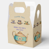 ヴィンテージ茶パーティー切妻箱パーソナライズされた フェイバーボックス (オープン)