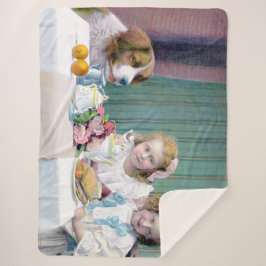 ヴィンテージ茶パーティー シェルパブランケット