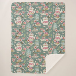 ヴィンテージ茶パーティー シェルパブランケット