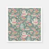 ヴィンテージ茶パーティー スタンダードカクテルナプキン (正面)