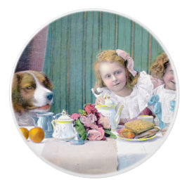 ヴィンテージ茶パーティー セラミックノブ