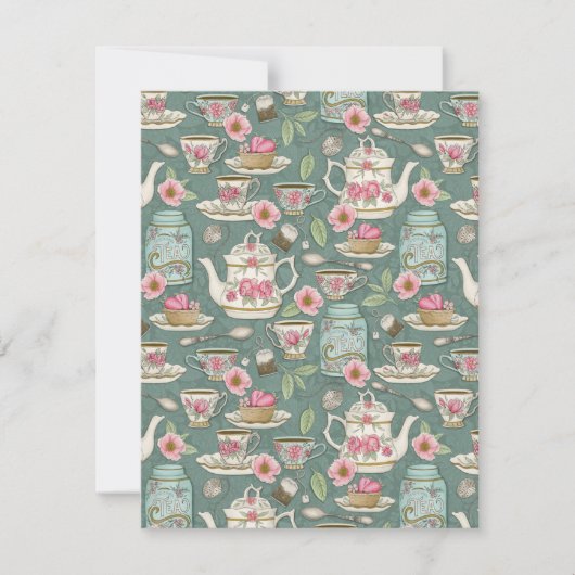 ヴィンテージ茶パーティー ノートカード (正面)