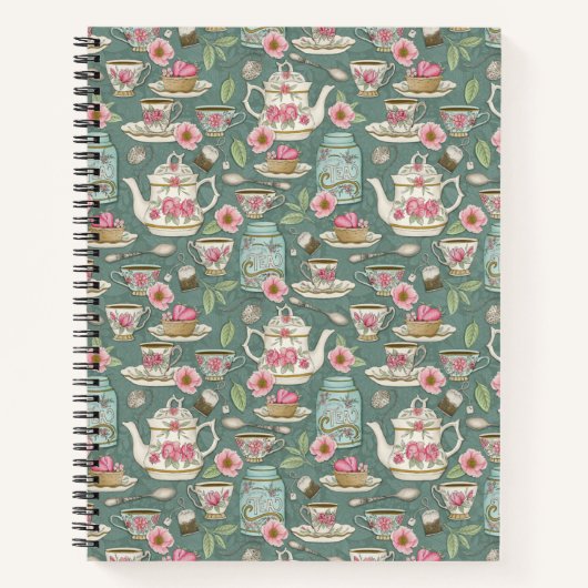 ヴィンテージ茶パーティー ノートブック (正面)