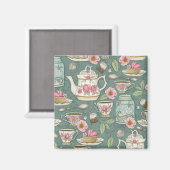 ヴィンテージ茶パーティー マグネット (正面/裏面)