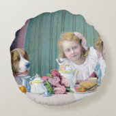 ヴィンテージ茶パーティー ラウンドクッション (裏面)