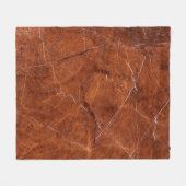 ヴィンテージ茶大理石テクスチャ フリースブランケット (正面(横))