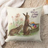 ヴィンテージ茶色のイースターラビットバスケット， ZSSG クッション (ブランケット)