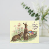 ヴィンテージ茶色のイースターラビットバスケット, ZSSG シーズンポストカード (スタンド正面)