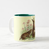 ヴィンテージ茶色のイースターラビットバスケット, ZSSG ツートーンマグカップ (正面左)