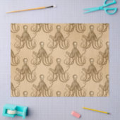 ヴィンテージ茶色のタコのデコページ 薄葉紙 (クラフト)