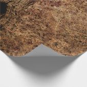 ヴィンテージ茶色の国素朴のグランジ木のテクスチャ ラッピングペーパー (角)