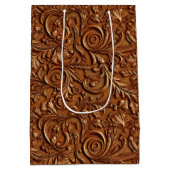 ヴィンテージ茶色の工具付き革 ミディアムペーパーバッグ (裏面)