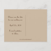 ヴィンテージ茶色の日焼け金ゴールド渦巻き日付保存 案内ポストカード (裏面)