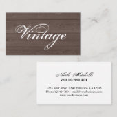 ヴィンテージ茶色の木目の名刺テンプレート 名刺 (正面/裏面)
