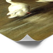 ヴィンテージ茶色の白馬とアヒルの家畜 ポスター (角)