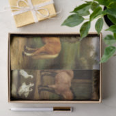 ヴィンテージ茶色の白馬とアヒルの家畜 薄葉紙 (ギフト)