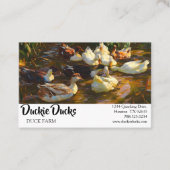 ヴィンテージ茶色の白黒アヒルの池 名刺 (正面)