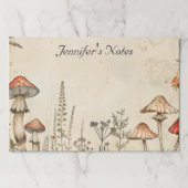 ヴィンテージ茶色の秋のかわいいキノコ ペーパーパッド (正面)